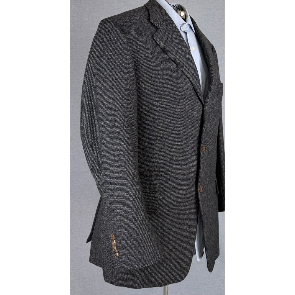 Hickey Freeman 100% Cashmere Sport Coat 42R Charcoal Grey Tweed Blazer X343B